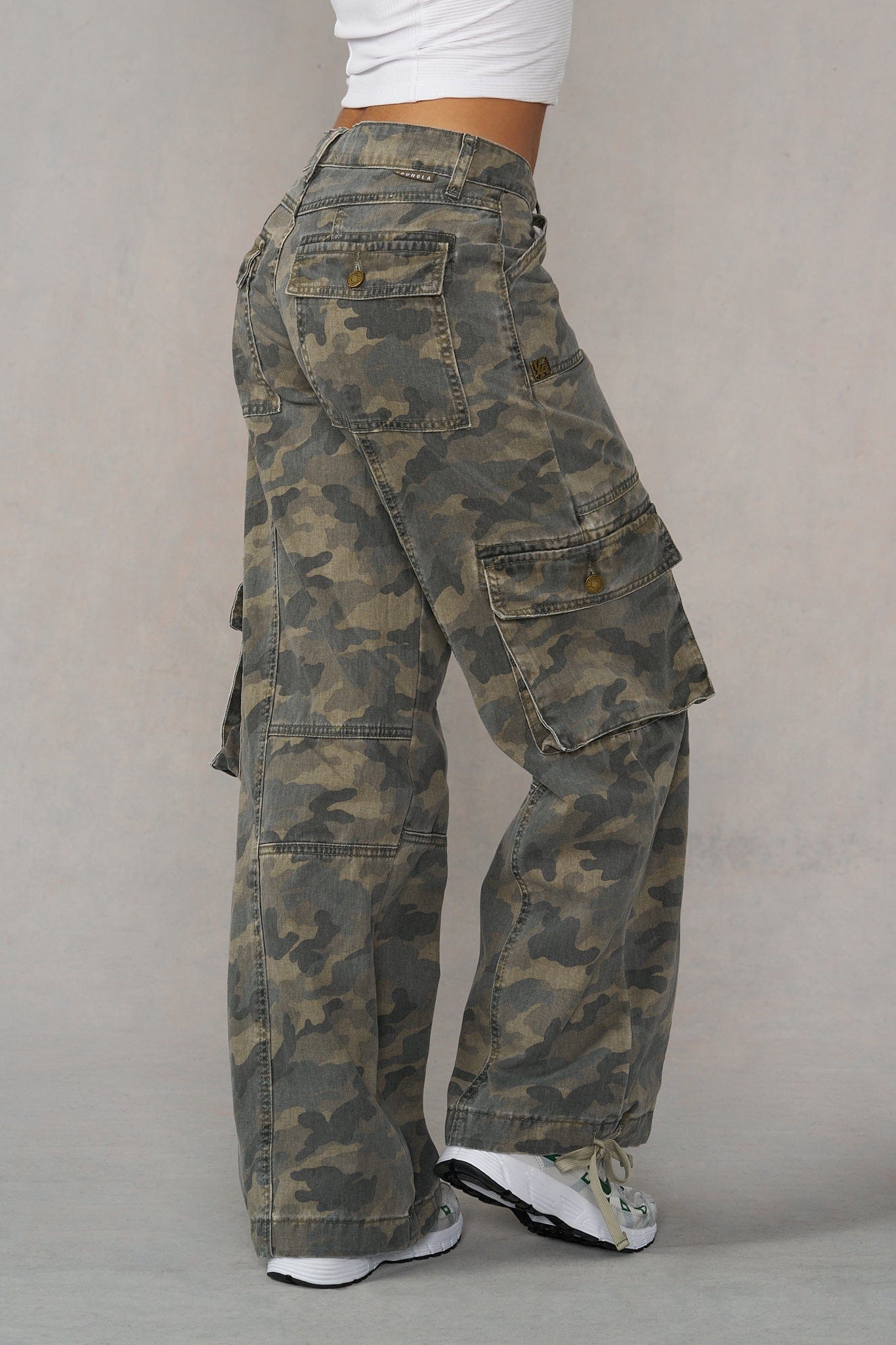 W2132 - Camo Straight Cargo Jeans