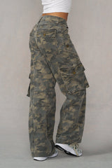W2132 - Camo Straight Cargo Jeans