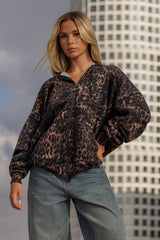 W533 Flashback Zip Hoodie - Leopard