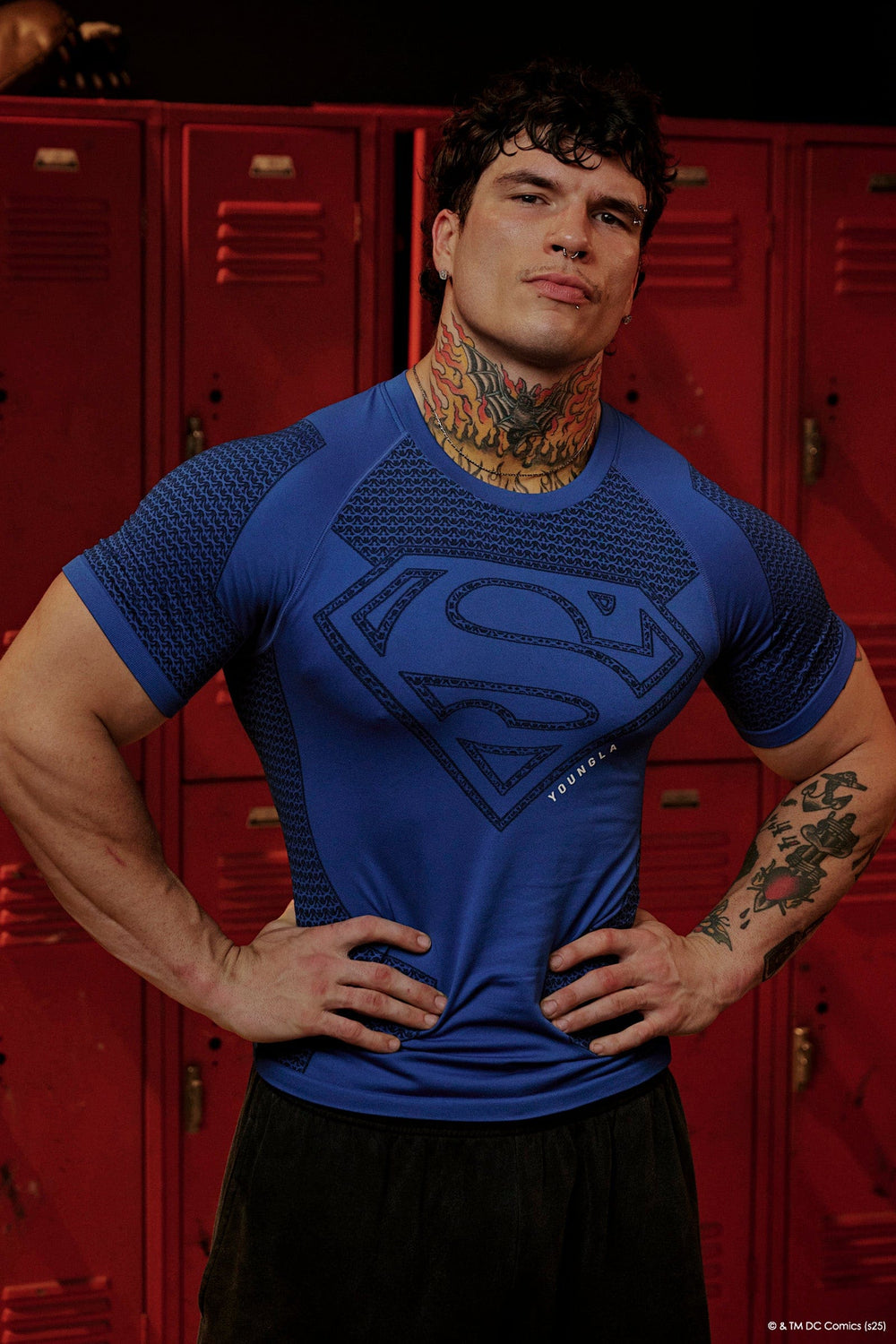 4117 - Superman Compression Tees - Blue