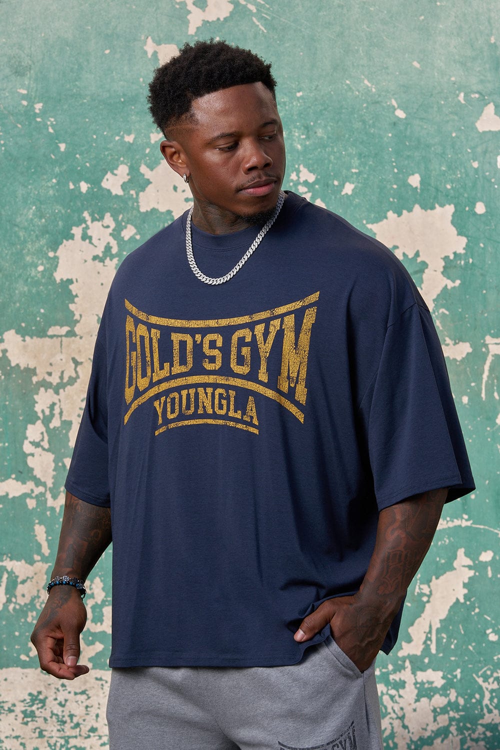 4248 - Gold's Iron Legacy Huge Tees - Navy