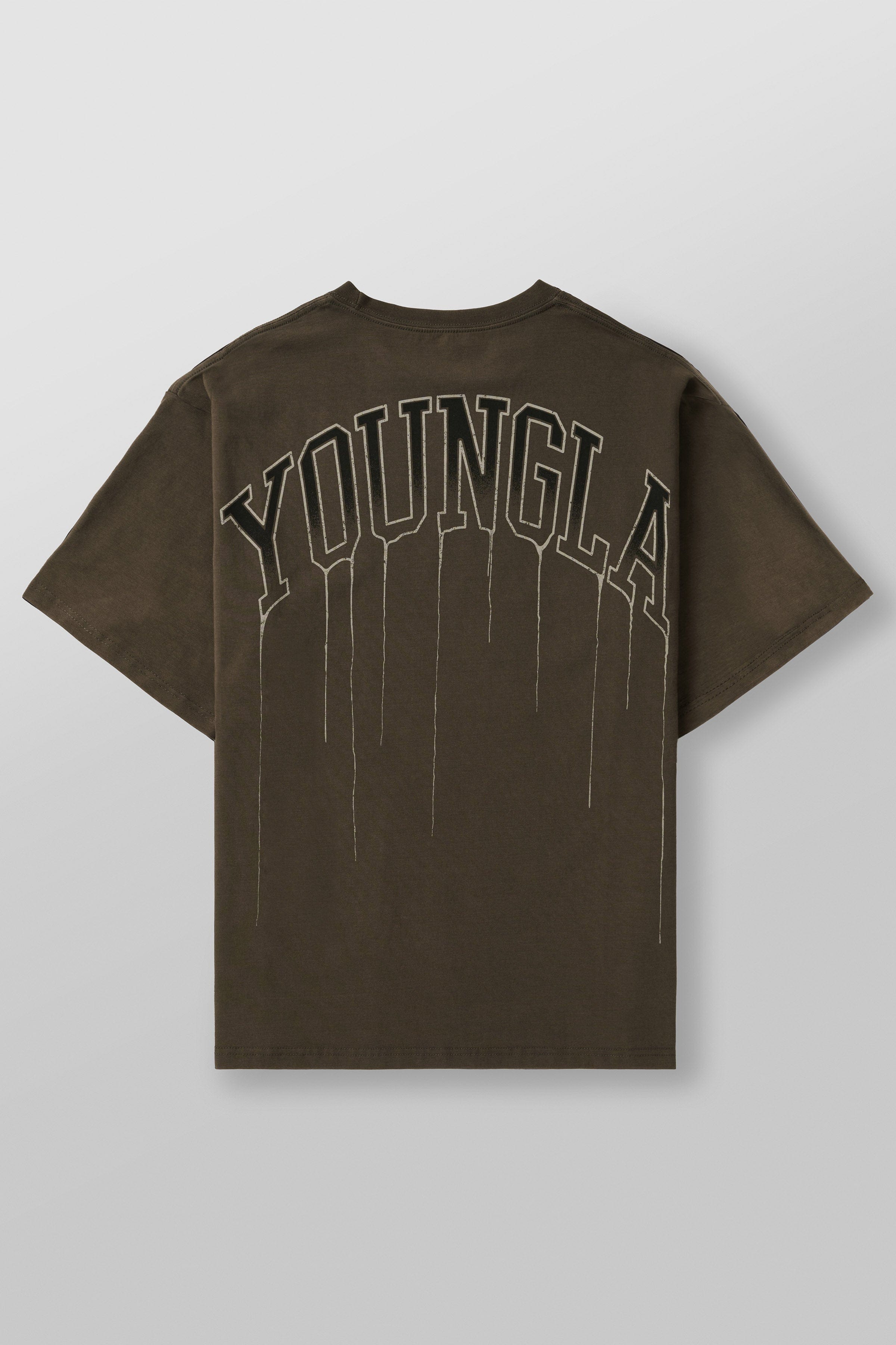 W428 - Drip Oversized Tee - Brown Wash