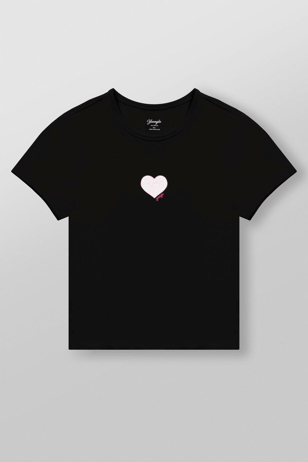 W4336 gym girl baby Tee - Black