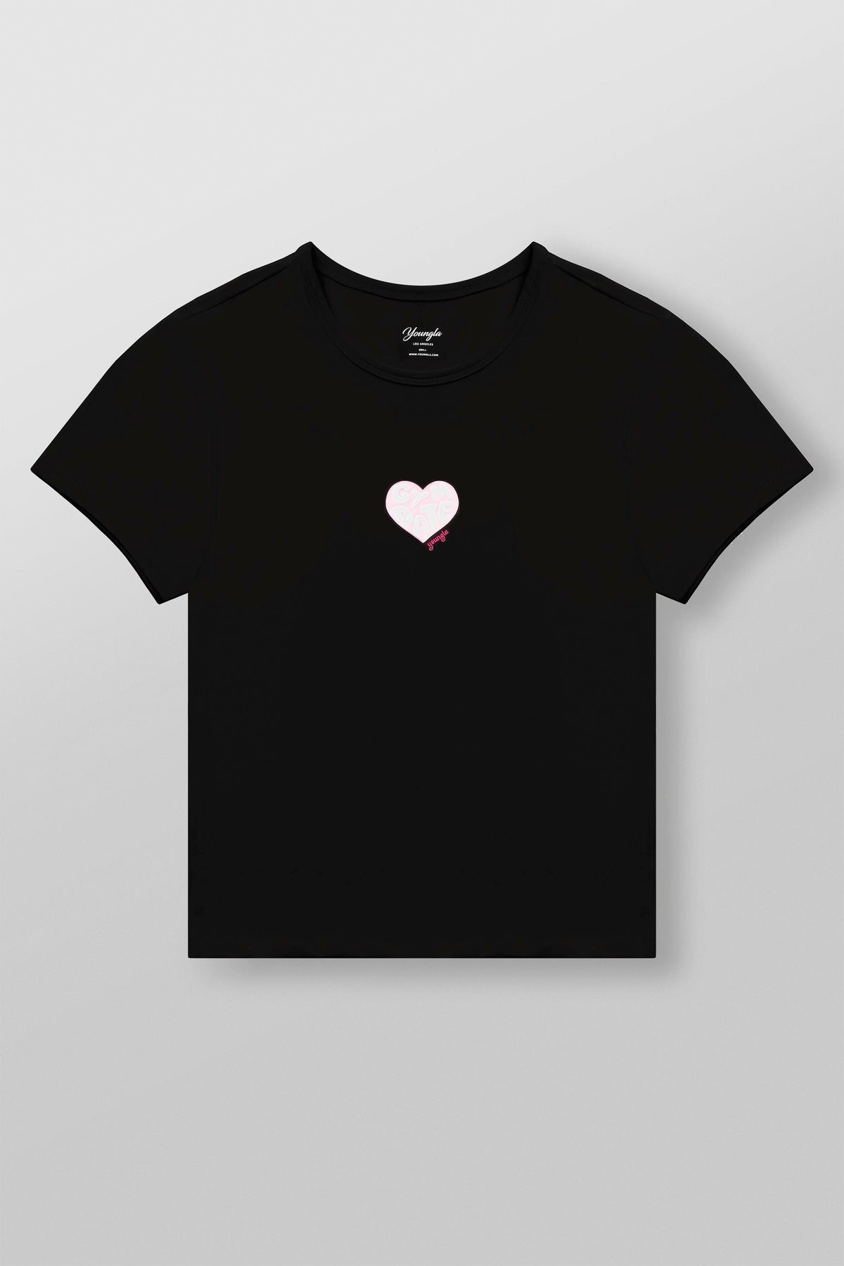W4336 gym girl baby Tee - Black