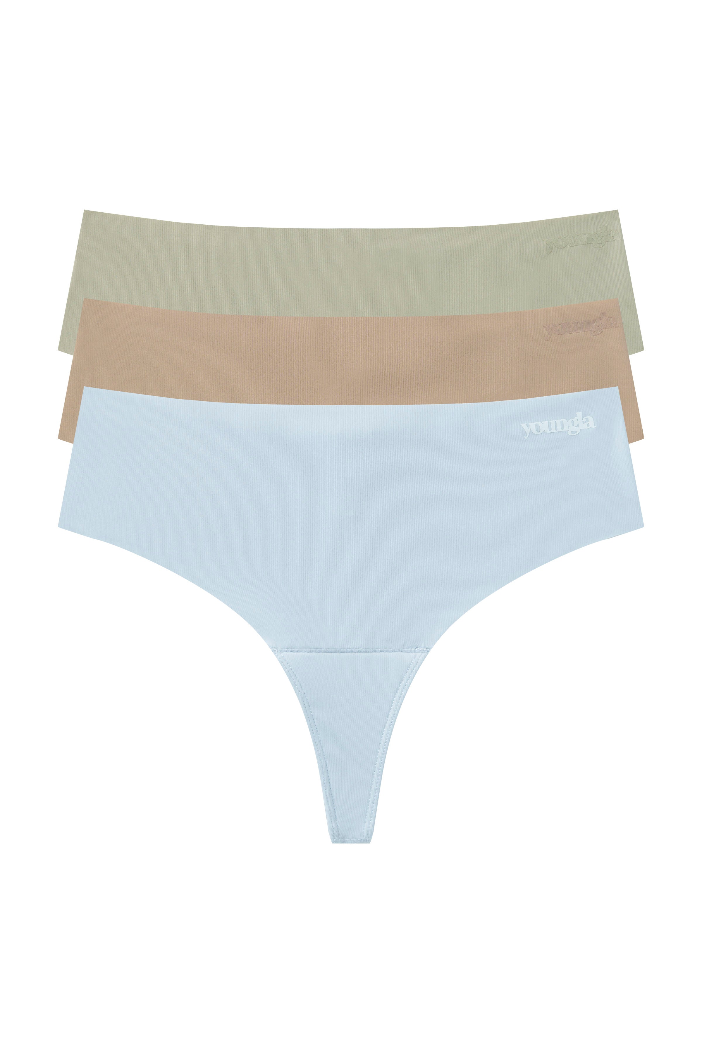 W637 Padded Thong 3-Pack - Green Pack