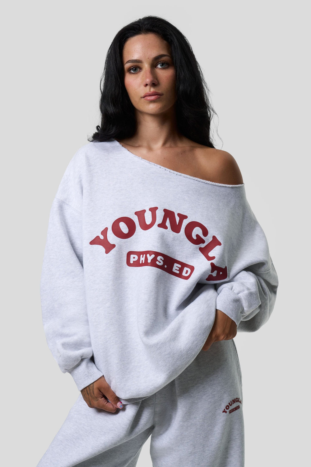 W5198 - P.E. Crewneck - Heather Grey